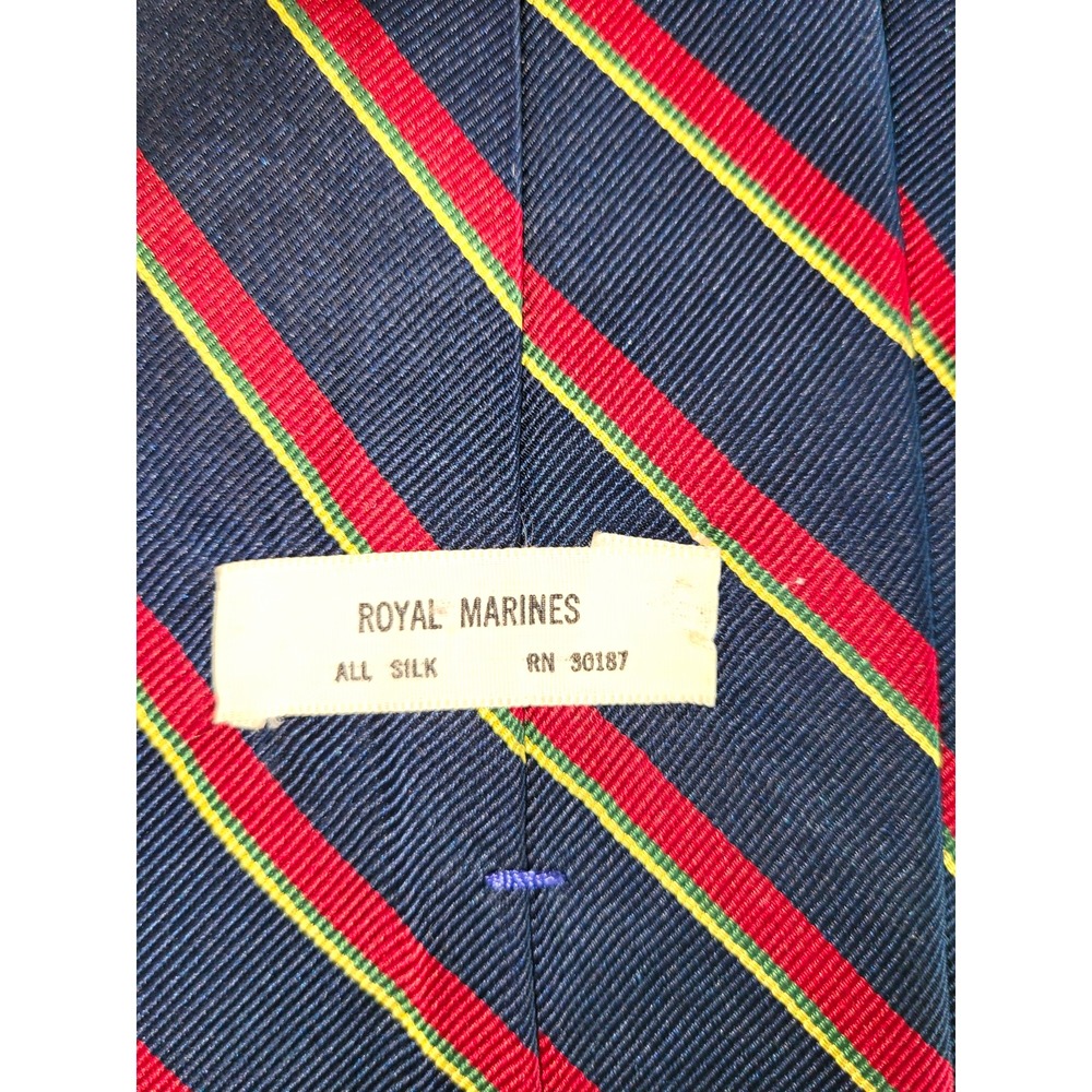 Royal Marines Silk Twill Striped Tie Blue Red Green Yellow Men's RN 30187